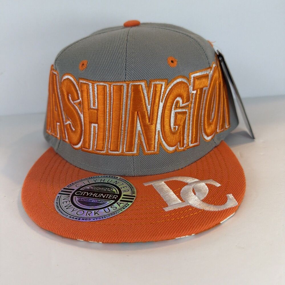 Washington DC Y2K Style Streetwear Hat Graffiti Cap Hipster Embroidered Flat Rim